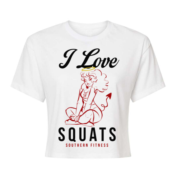 I LOVE SQUATS - WOMEN'S CROP T-SHIRT Thumbnail
